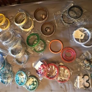 Bangle bracelets, lucite with crystal bling - PERFECT FOR RESALE!!